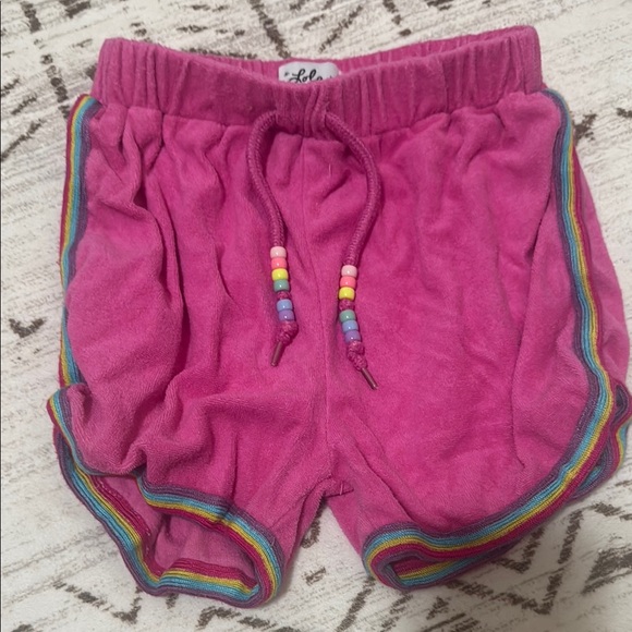 Lola Pink Athletic Shorts with Gray Trim - Picture 1 of 2